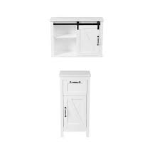 White Wood Bathroom Wall Cabinet