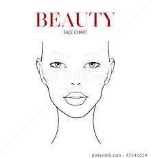 Beauty Face Chart Beautiful Woman With Open Eyes Stock