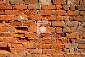 Old Broken Brick Construction Wall