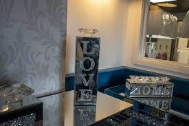 Crushed Glass Mirrored Love Candle