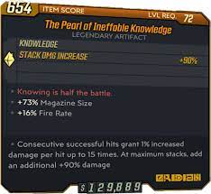 The Pearl of Ineffable Knowledge • BL3 – Legendary Artifact | Lootlemon
