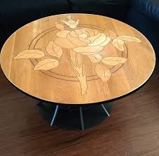 Rose Wood Brass Inlaid Coffee Table