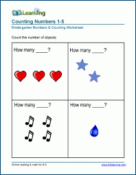 Counting Worksheets For Preschool And Kindergarten K5 Learning
