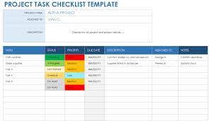 free project task list templates for