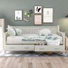 white twin size daybed with