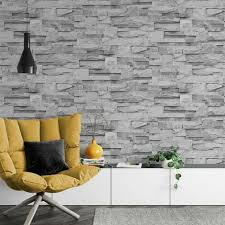 Slate Grey Realistic Stone Brick Wall