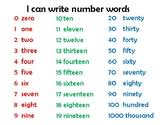 Math Writing Numbers With Words Anchor Chart Worksheets