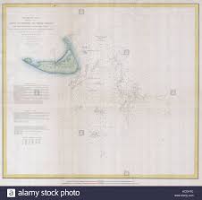 1852 U S C S Map Or Chart Of Nantucket Massachusetts