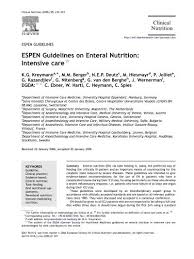 espen guidelines on enteral nutrition