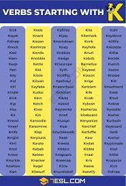 191 verbs that start with k in english