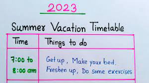 summer vacation timetable 2023 summer