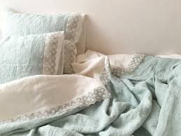 Lace Duvet Set From Softened Bluish