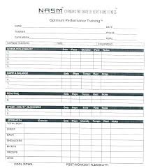 Workout Training Plan Template Personal Session Example Work