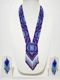 handmade blue beaded native american