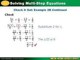 Solving Multistep Equations Warm Up
