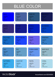 Blue Color Codes And Names Selection Colors