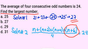 average of four consecutive odd numbers