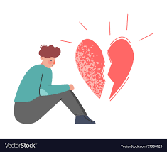broken heart depressed male vector image