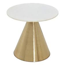 Gold Round Brushed Brass Side Table