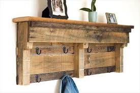 Wood Pallet Coat Rack With Shelf