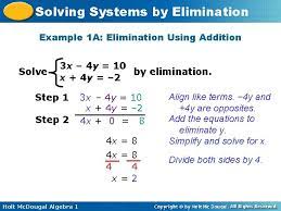Solving Systems By Elimination Module 6