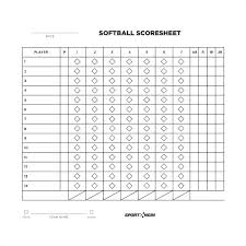 Free Baseball Score Sheet Template Printable Softball Pdf