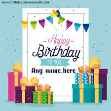 happy birthday card with name edit free