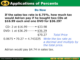 Do Now If The Sales Tax Rate Is 6 75 How Much Tax Would