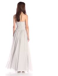 Js Boutique Womens Strapless Rouoched Bodice Chiffon Gown