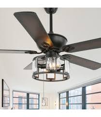 52 5 Blade Black Ceiling Fan With