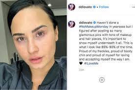 demi lovato posted a no makeup selfie