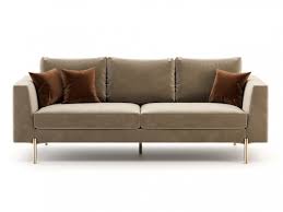 design sofa upholstered in velvet and