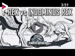 The hybrid was created by combining the genetic traits of multiple species. Jurassic World Tyrannosaurus Vs Indominus Rex Fight Quick Drawing Ø¯ÛŒØ¯Ø¦Ùˆ Dideo