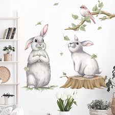 Noa 2 Cute Rabbit Wall Stickers With