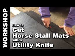 how to cut rubber horse stall mats with
