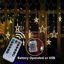 Promotional White Color Star Fairy Lights 138leds 2m Curtain