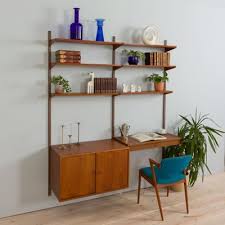 Teak Wall Unit With Cabinet Desk And 6