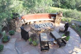 Oval Firepit With Bench Seating And