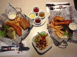 This tantalising sharing platter features the manhattan fish market's very own version of chilli crab, the signature manhattan flaming prawns, leatherjacket. Fish Chips At Mfm Bedok Point Picture Of The Manhattan Fish Market Singapore Tripadvisor
