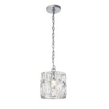 Home Decorators Collection Kristella 1 Light Crystal And Chrome Pendant 30685 Hbu The Home Depot