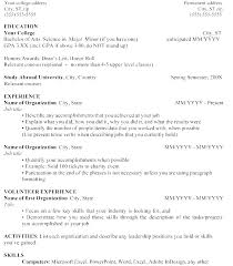 Example Of Resume Profile Example Resumes For College Students