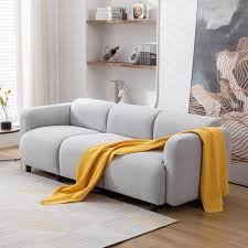 straight sofa in light gray