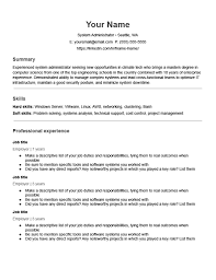 system administrator resume template