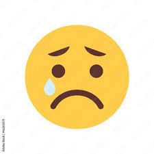 yellow cartoon face cry sad upset emoji