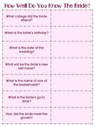 Page 1 of 1 start over page 1 of 1. How Well Do You Know The Bride Bridal Shower Game By Smilesinspecialeducation