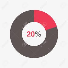 Icon Red And Black Chart 20 Percent Pie Chart Vector