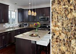 pair countertop colors with dark cabinets