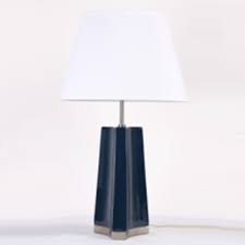 Blue Painted Ceramic Lamp And