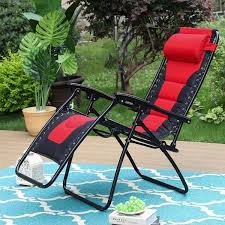 Red Padded Folding Zero Gravity Chair