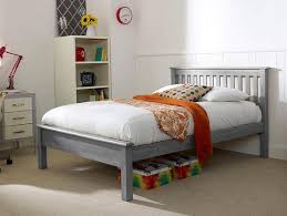 shaker grey wooden bed frame